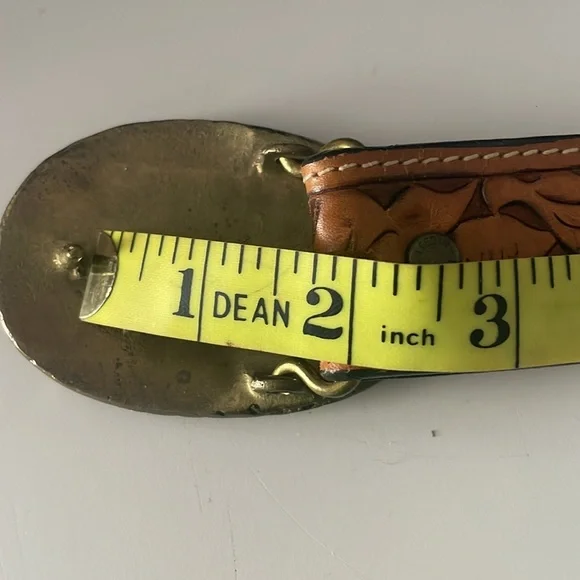 Larry Mahan - Vintage, Western Leather Belt w/San Dimas Brass Buckle size 30